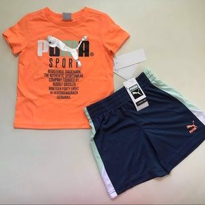 Puma cute orange boy shorts set